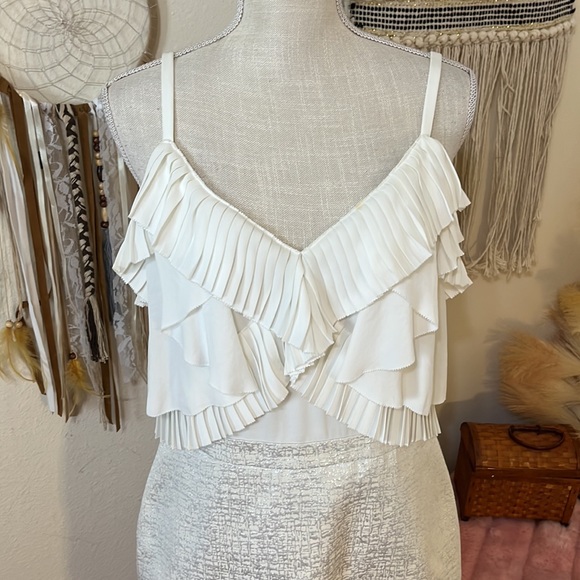 Loft Dress / White & Silver/ Adjustable straps/ Size 10 - Picture 2 of 10